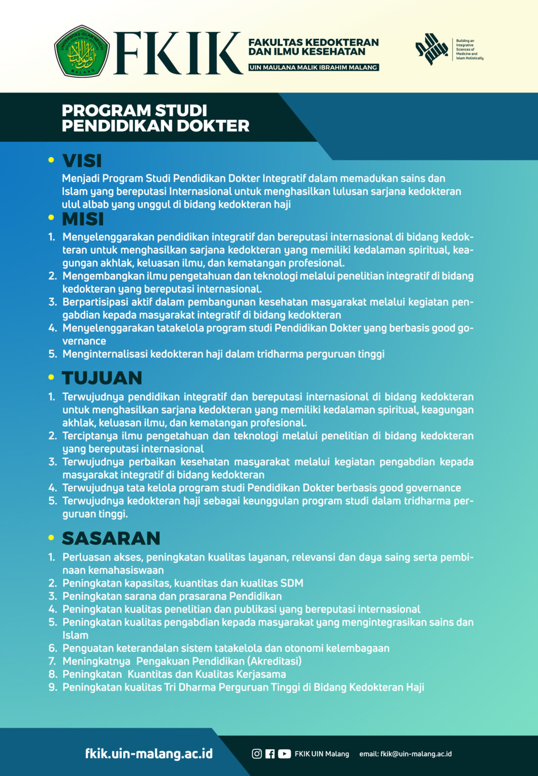 Visi, Misi, Dan Tujuan Program Studi - Program Studi Pendidikan Dokter